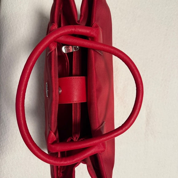 Travel bag / large purse / briefcase, red nylon, Joy Mangano - Picture 6 of 8